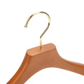 Suit hanger customized luxury coat hanger wood and pants hanger with golden hook for display